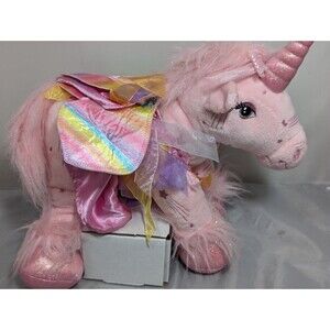 Build a Bear Unicorn Sparkles Shooting Star 14" Pink Stuffed Animal Plush
